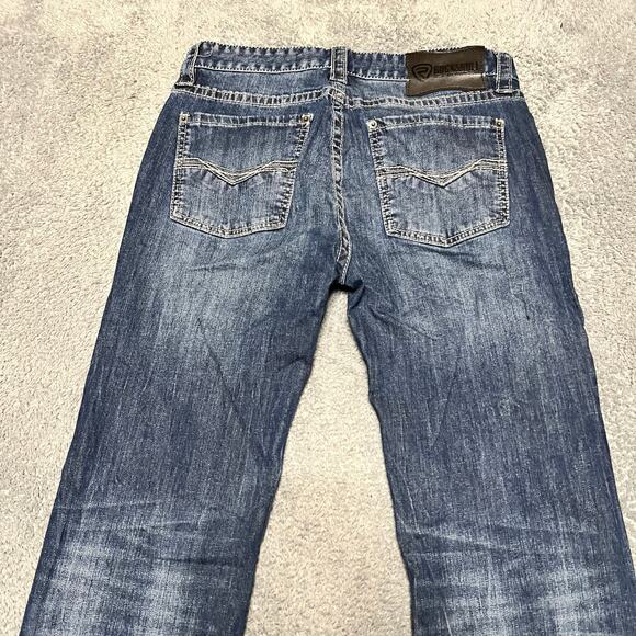 Rock And Roll Cowboy Denim Jeans Mens 31 x36 Revolver Slim Straight - Picture 4 of 11